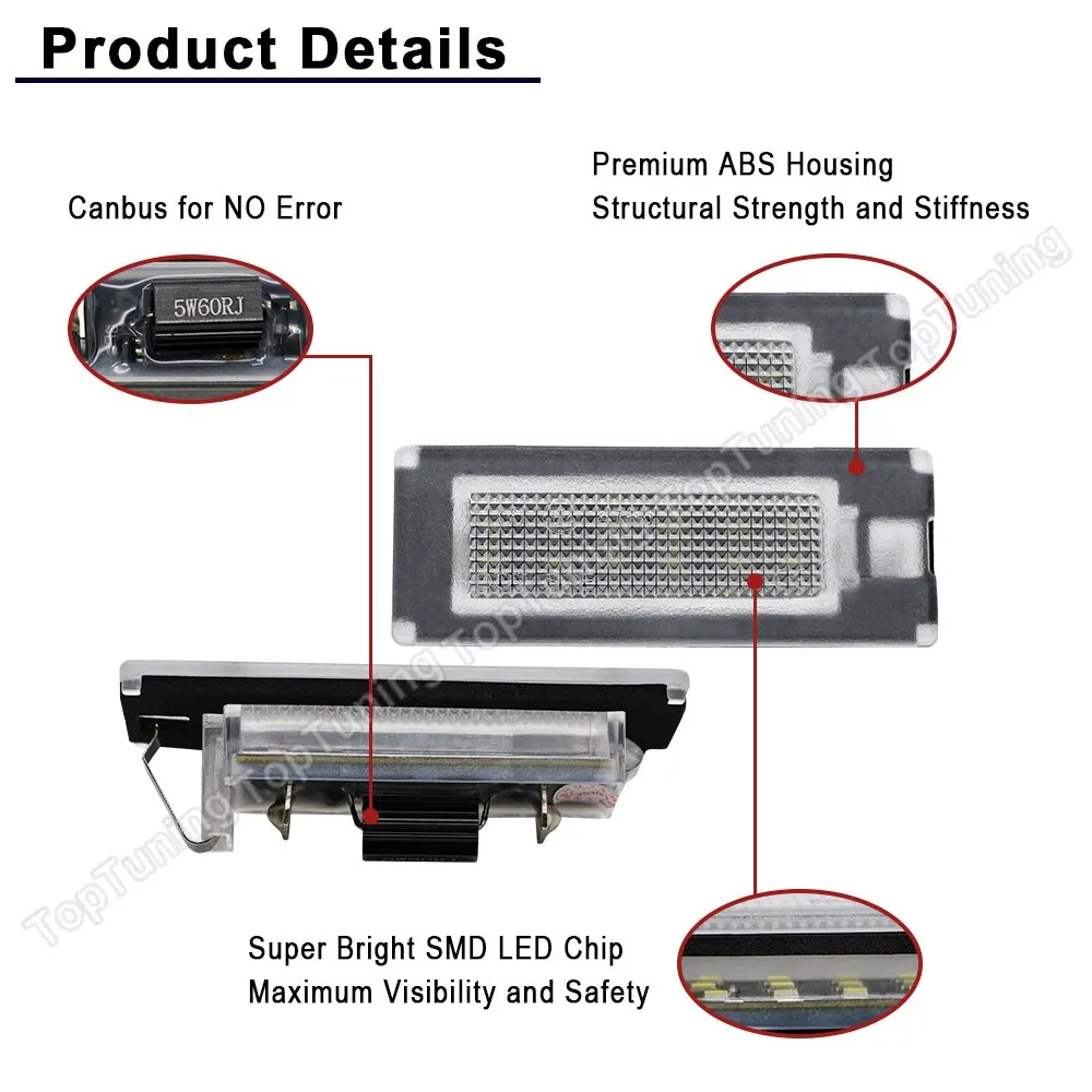 Luce Targa LED Per Fiat Panda 169 2003 - 2012: C5W BlackForce 36mm (Coppia