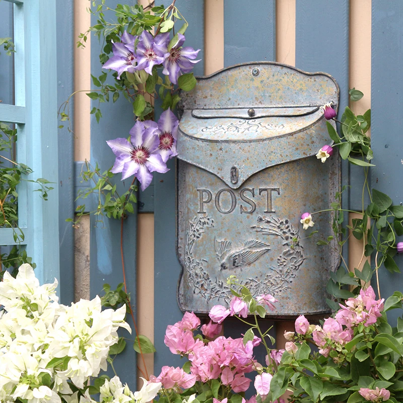 Description Picture 3 of itemHome and Office Retro Rustic Mailbox Outdoor Metal Mailbox For Storing Messages Leaving Message Decorate