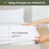 Mattress Protector Waterproof, Mattress Covers, Aganist Spill Stains Dust, Deep Pocket Fitting Up to 17" Mattress, Breathable 4
