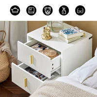 SoBuy FBT115 прикроватная тумбочка с 2 ящиками для коробки, пружинная кровать, диван, столик, приставной столик, столик для телефона, прикроватная тумбочка — изображение 4