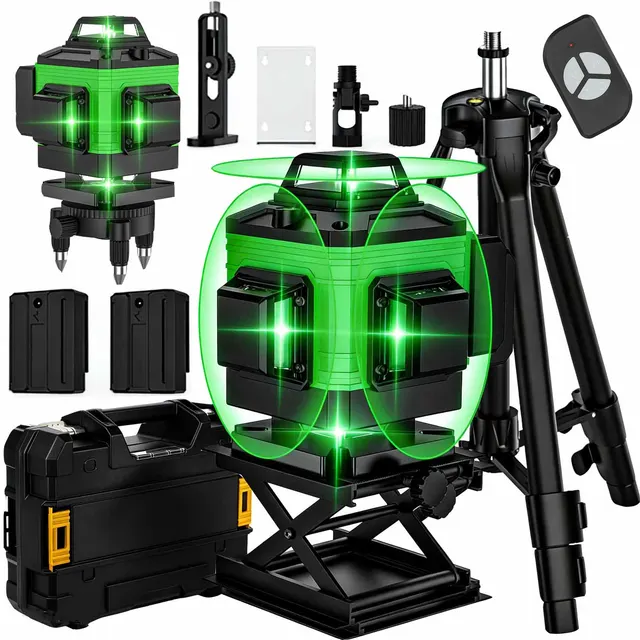 16 Lines 4D Professional Laser Level Green Line SelfLeveling 360 Horizontal & Vertical Power Laser Level Construction Tools 1