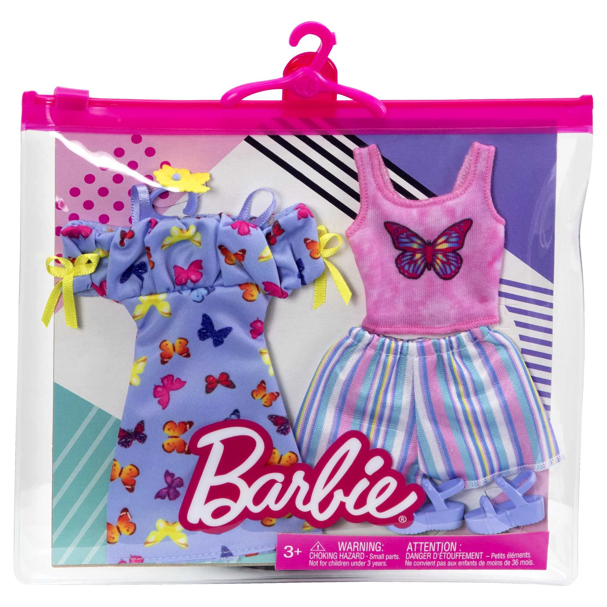 Barbie Pack 2 Looks de moda Ropa para muñecas y accesorios de juguete,  regalo para niñas y niños +3 años,( GWF04)| | - AliExpress