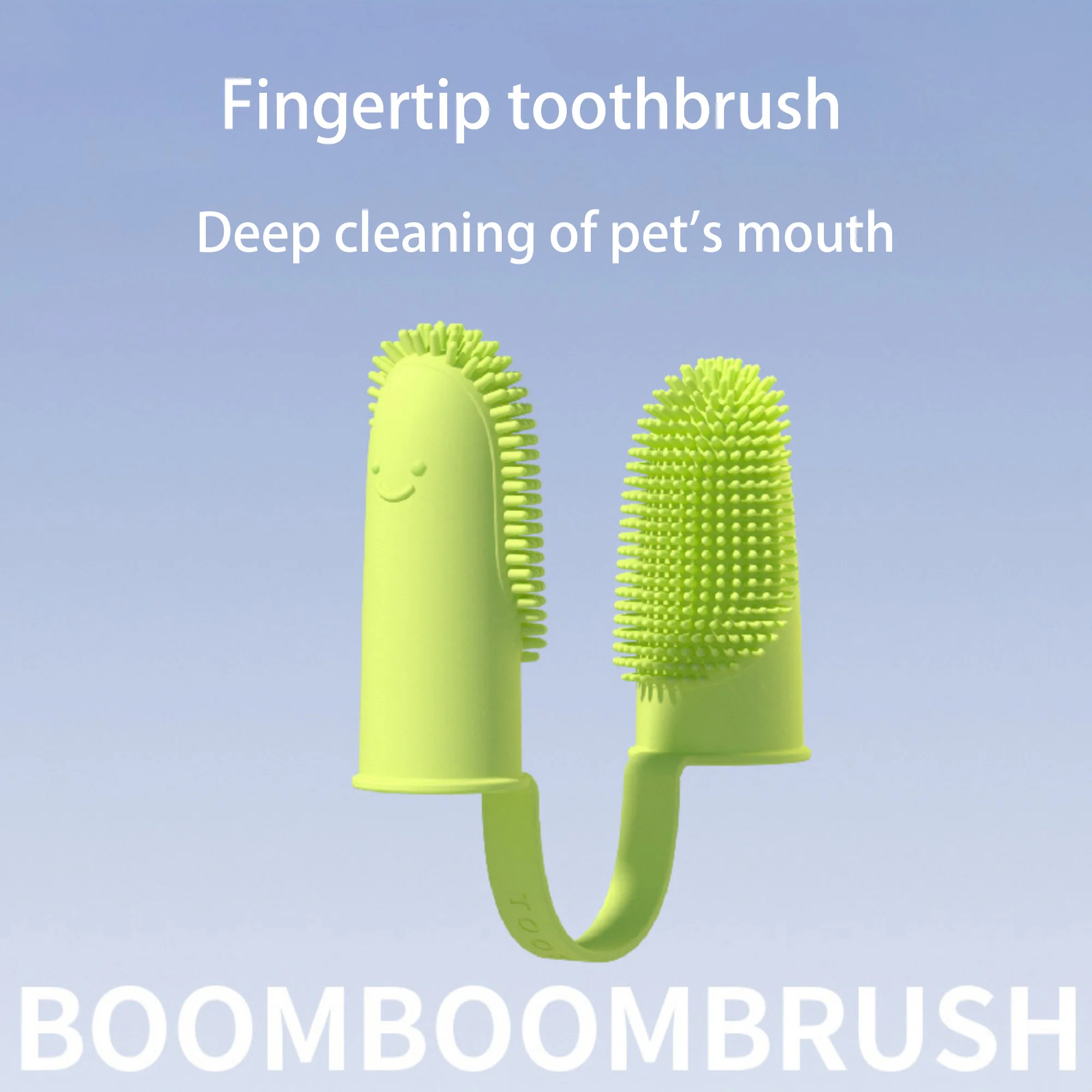 Dog Super Soft Double Finger Toothbrush Pet Teeth Clean Bad Breath Care TPR Tooth Brush Clean Tool Dog Toothbrush Accessories