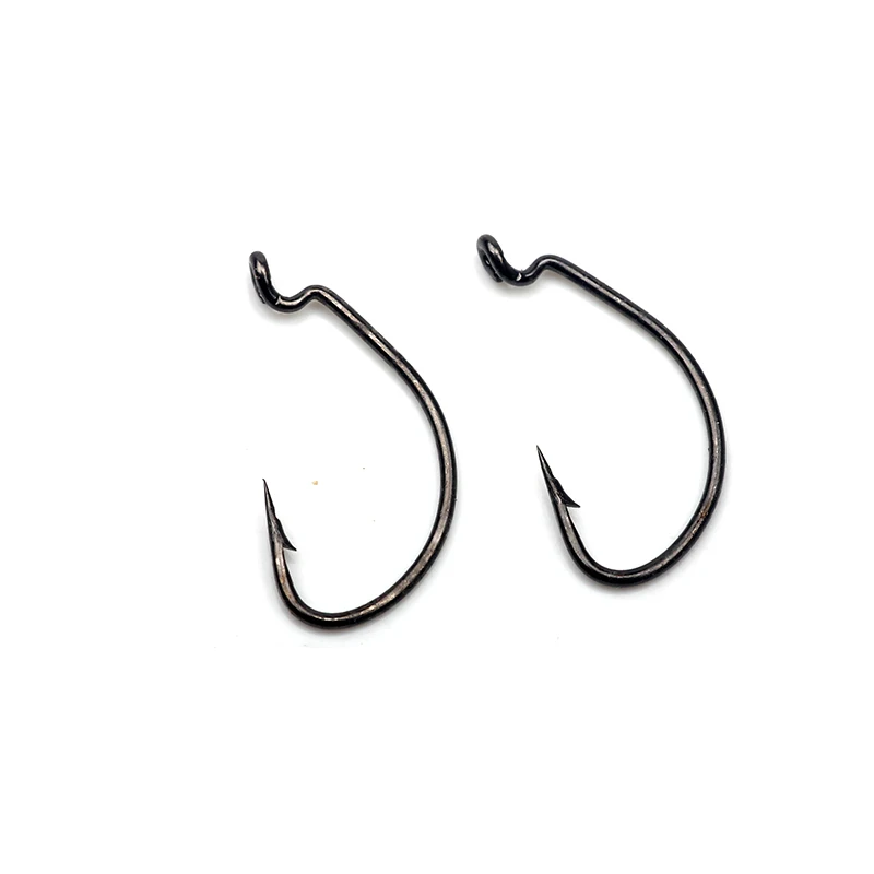 Rompin 20pcs Wide Gap Worm Hook Jig Fishing Crank Hook Bass Hook