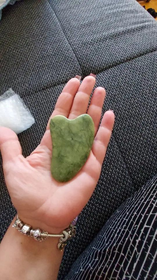 Natural gua sha kit para rosto de pedra jade photo review