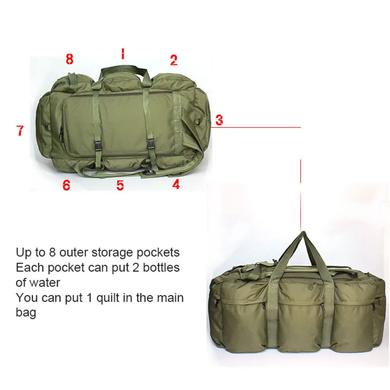 Sac de transport 3 poches exterieures camo 70L 75 x 35 x 26,5cm neuf - Accessoires & Bagagerie