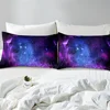 2/3pcs Vibrant Purple Galaxy Space Star Aviation Nebula Fitted Sheet Set - Soft, Breathable, Comfortable, Deep Pocket Mattress 3