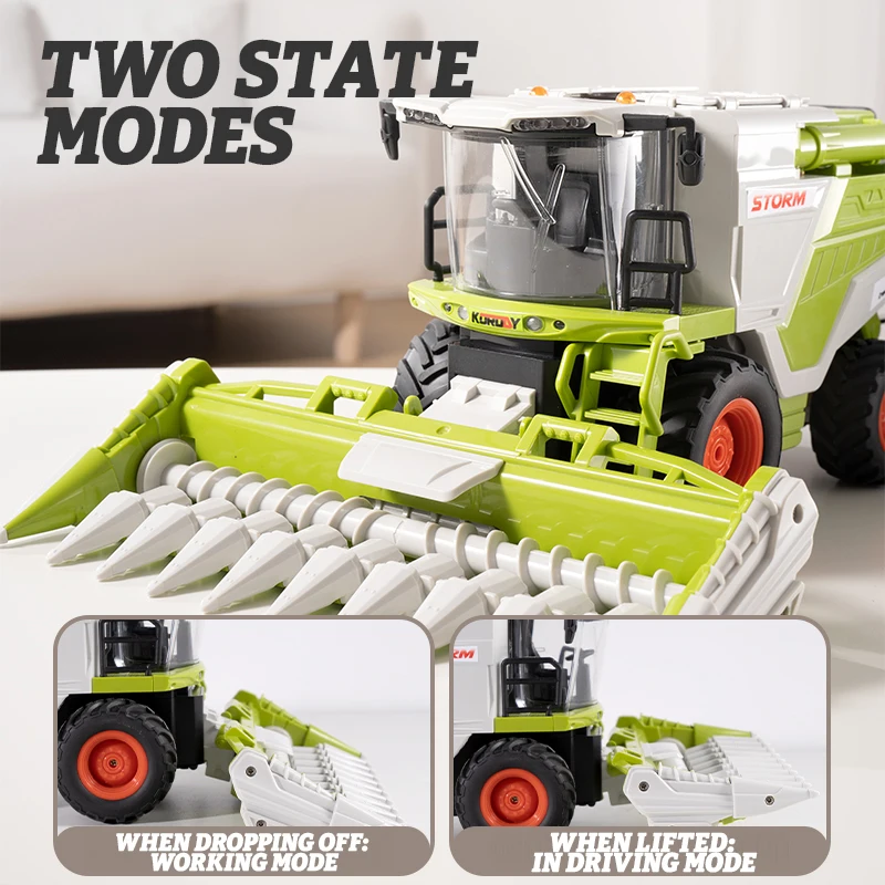 New 1/24 Farm Grain Harvester Model Lighting/Spray Multi-functional Farmer RC Cars Toys Wheat/corn Crop Harvester Children Gifts 6