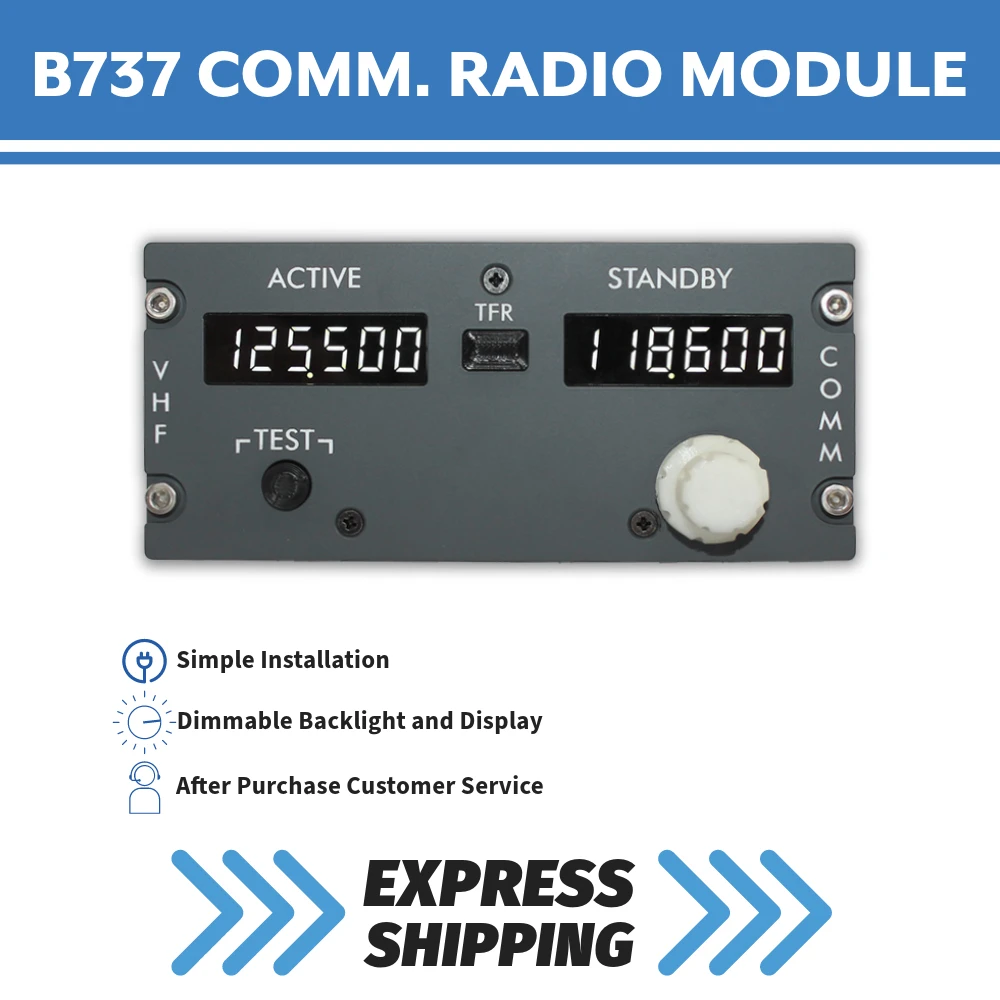 

BOEING 737 737NG 737NGX COMM Radio Module 1 PCS PREPAR3D PMDG PROSIM XPLANE 11 ZIBO737