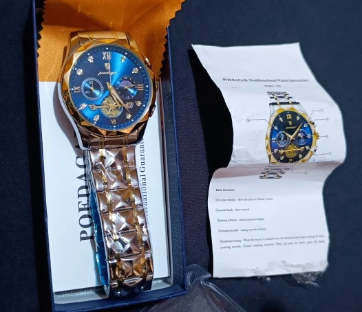 POEDAGAR Luxury Man Wristwatch Waterproof Luminous Chronograph photo review