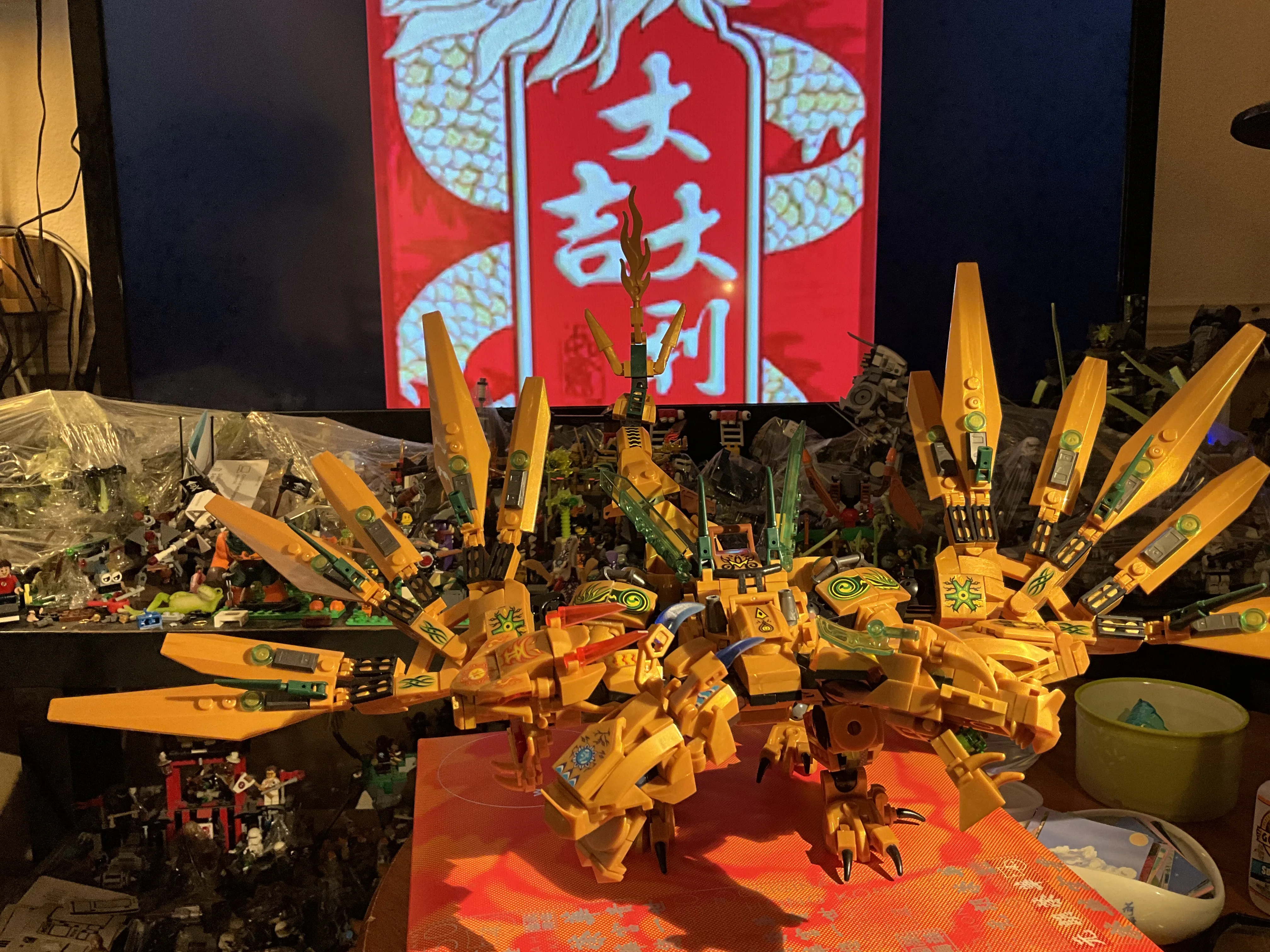 NEW 4in1 Series Golden Dark Bat Pterodactyl Dragon Season 15 Building Blocks Classic Model Sets Bricks Kids Kits photo review