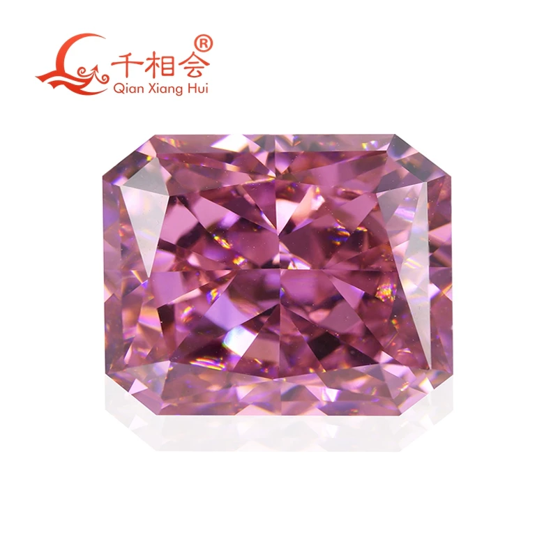 

Purple rose red color rectangle octangle shape radiant brilliant crushed ice cut cubic zirconia loose stone cz stone