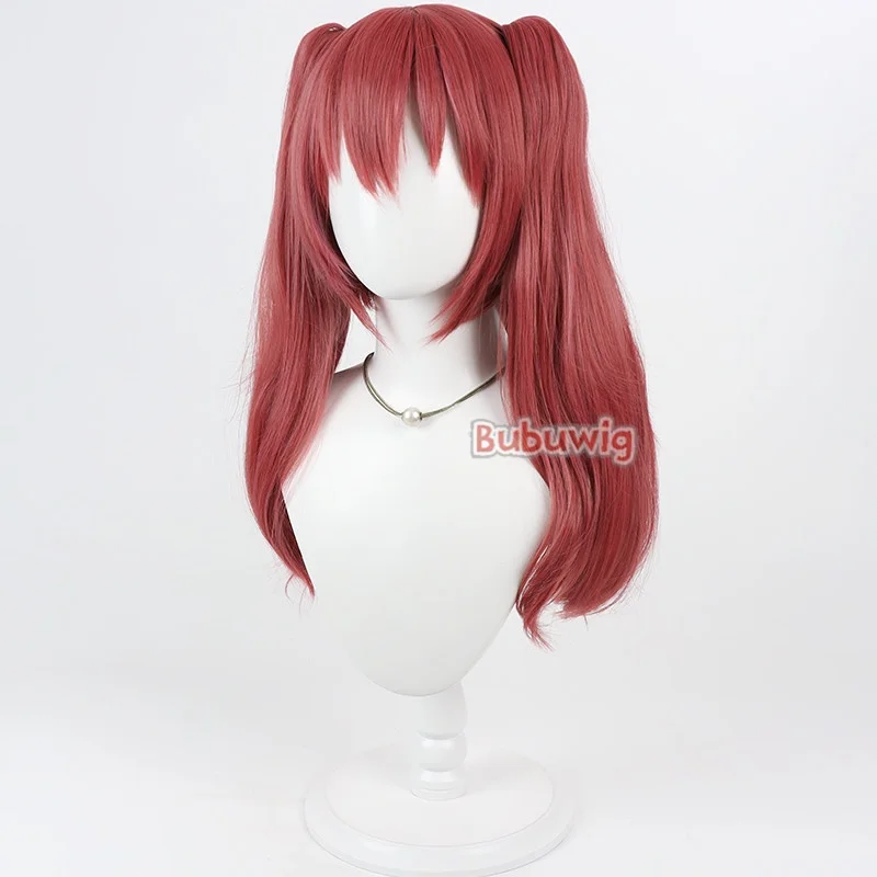 Bubuwig 합성 머리 아마사와 이치카 코스프레 가발 엘리트의 교실 아마사와 이치카 70cm 레드 포니테일 가발 내열성