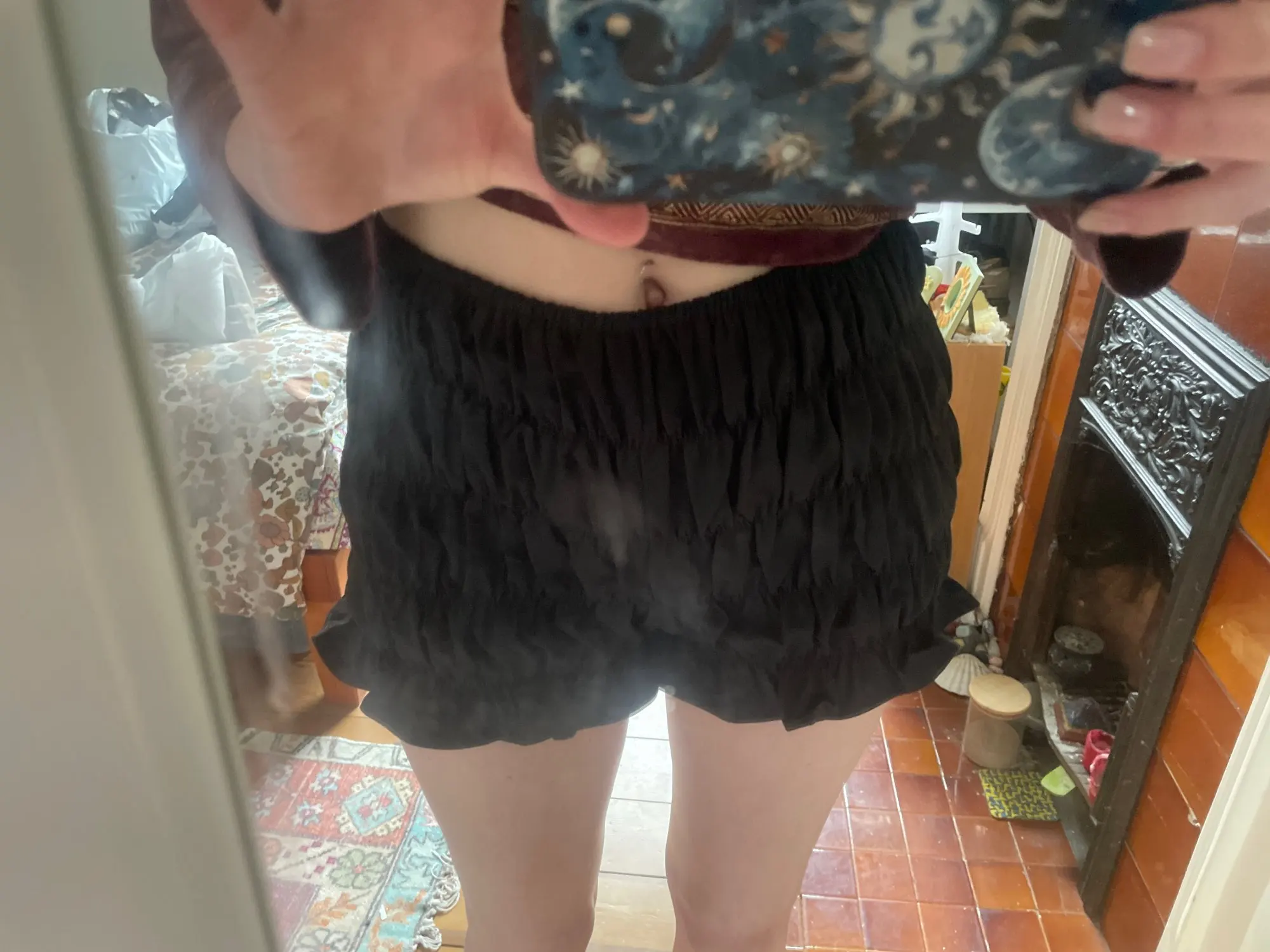 Y2K Ruched Ruffle Bloomers Shorts photo review