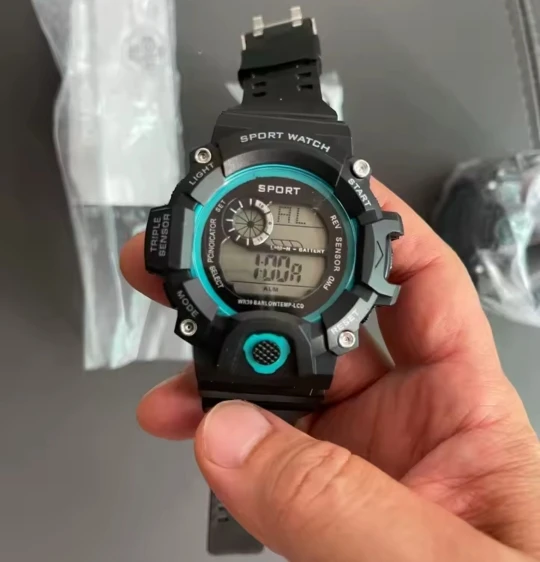 Fashion Men's Watch Sports Electronic Wristwatch Large dial Multifunctional Waterproof Luminous Alarm Kids Male's Military Watch