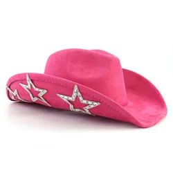 Suede Western Cowboy Hat Men's and Women's Retro Gentleman Cowboy Hat New Accessories Straw Hat Hombre Suede Big Brim Hat