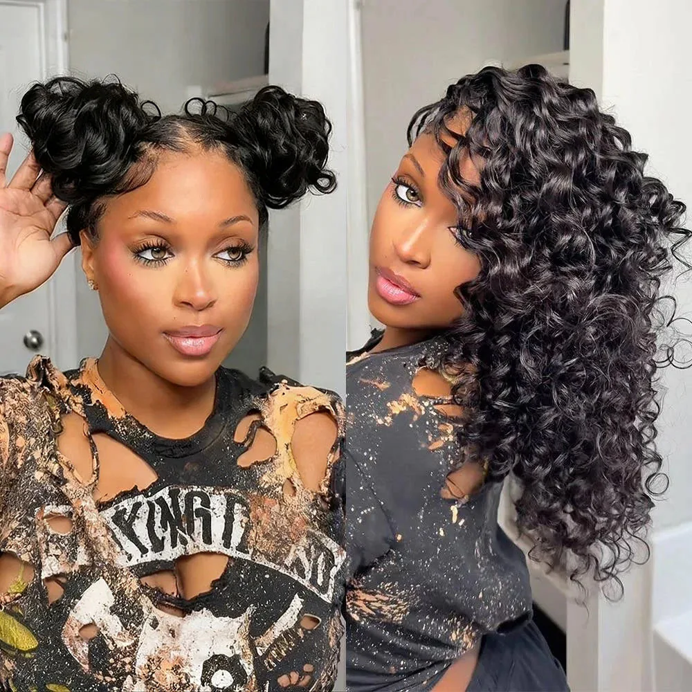 Loose Deep Wave Boho Braids 100% Human Hair Extension Miracle Knots Crochet Human Hair Feathered Human Crochet Hair For Braiding 2