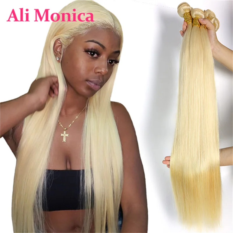 Human Hair Extensions Human Hair Bundles 613 Blonde Bundles Brazilian Straight Human Hair Bundle 1 3 4 Honey Blonde Hair Weave 28 30 32 34 36 38 40 inch