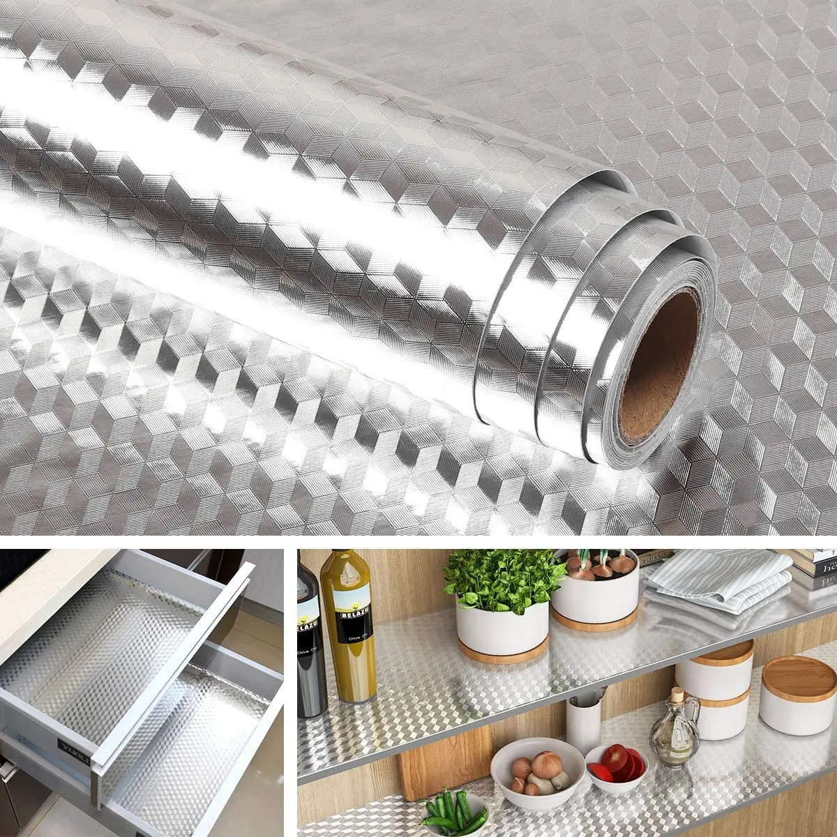 40cm Kitchen Oil-proof Self-adhesive Countertop Cabinet Wallpaper