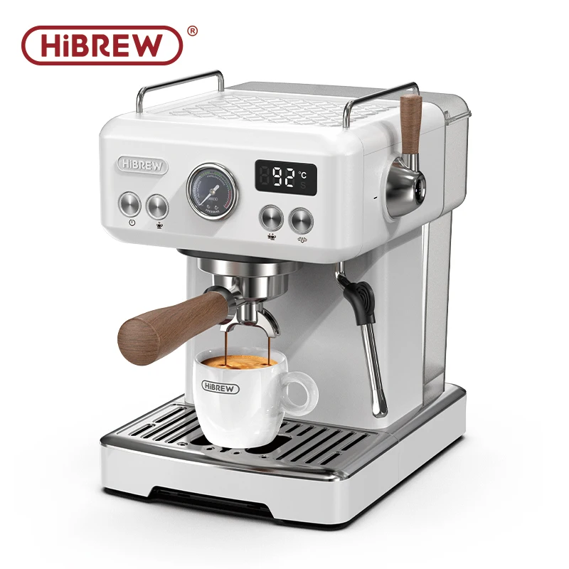 HiBREW H10plus Halbautomatische Espressomaschine DIY-Funktion 20 Bar Drucktemperatur einstellbar für Cappuccino und Latte