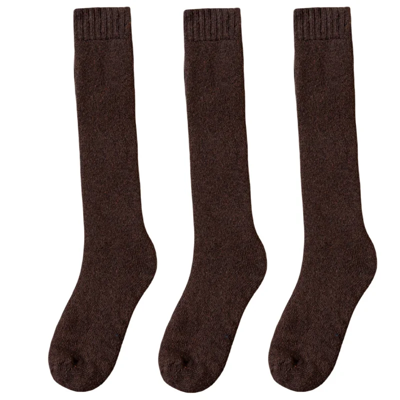 Men's Luxury Winter Wool Knee-High Socks - 3 Pairs