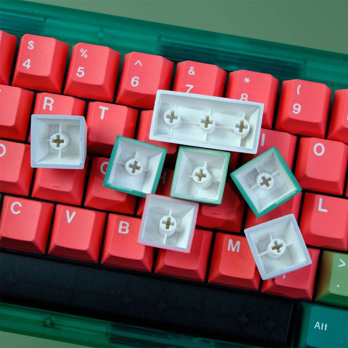 Chaves Gmk Melancia Keycaps Cereja Perfil Pbt Tintura Sublimação Teclado Mecânico para mx Switch com 1.75u Shift 129 - Imagem 4
