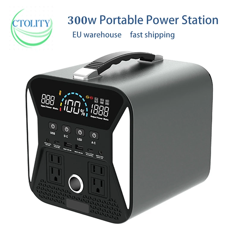 Ctolity 300W Portable Power Station Camping Solar Generator 220V