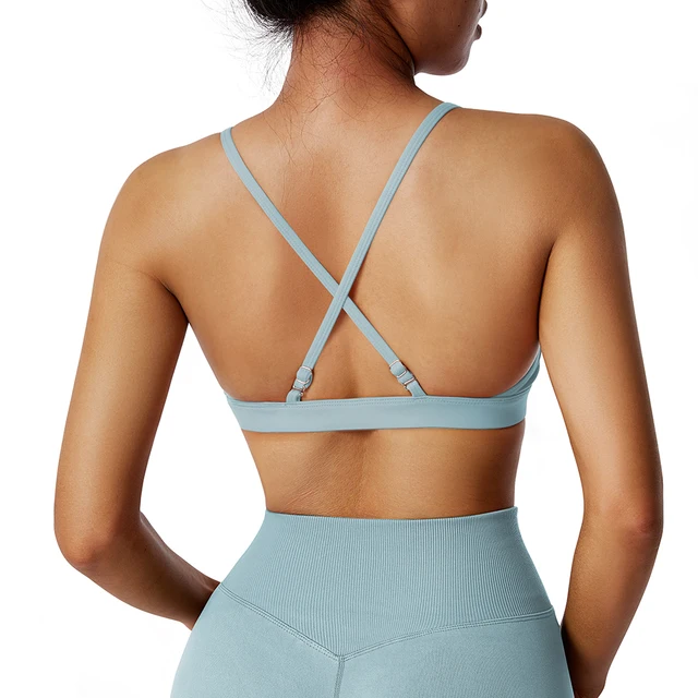  RXRXCOCO Women's Backless Sports Bras Strappy Criss