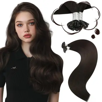 Extension per capelli a punta a U, 100% veri capelli umani, cheratina pre-incollata, fusione a caldo, punta a chiodo, Balayage, extension naturali liscie e setose