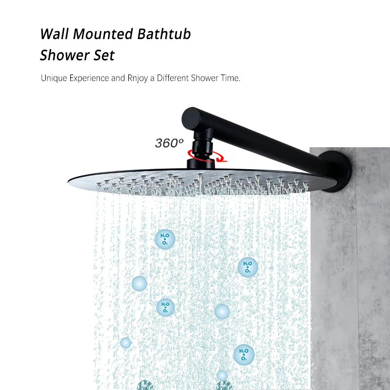Bathroom Faucet Matte Black Brass Rain Shower Set 2 Ways Hot And Cold Wall Mounted Bathtub Shower Mixer Tap Faucet shower set