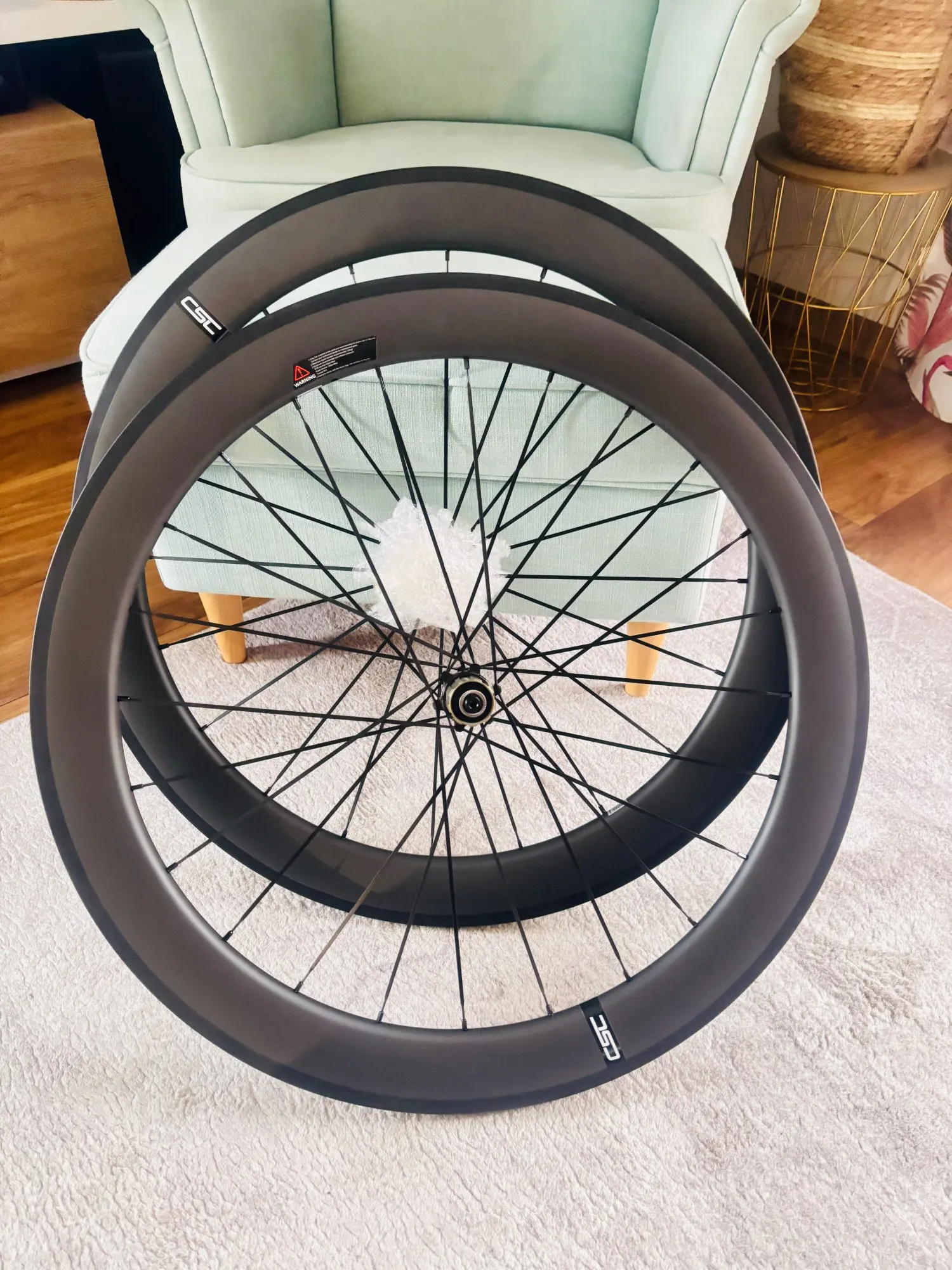 CSC Road bicycle 700C carbon wheels Clincher tubeless Toray 38/50/60mm deep Super Light carbon wheelset for Racing bike photo review