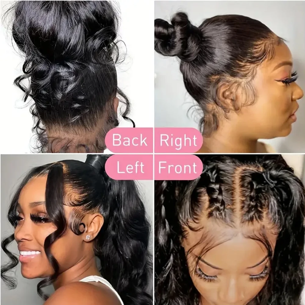 250 Density Hidden Strap 360 Lace Front Human Hair Wig Pre Plucked Body Wave 13x4 13x6 HD Lace Wig Human Hair Drawstring Strap lace front wig human hair wigs 360 lace wig