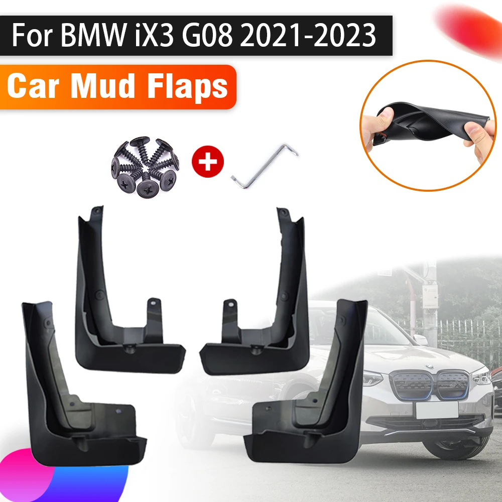 

4X Car Mudguards For BMW iX3 G08 2022 Accessories 2023 2021 Auto Anti-splash Splash Guard Front Rear Mud Mudflap Car Accessories