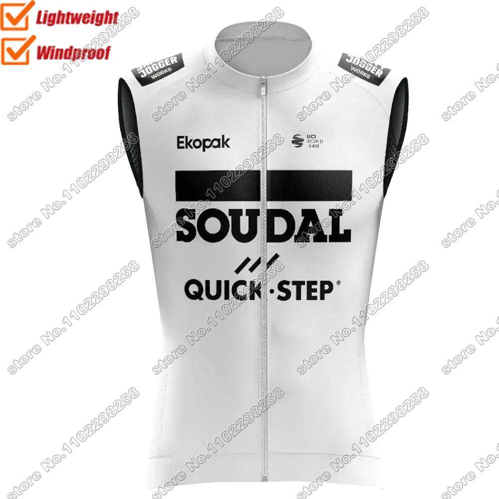 Team Soudal Quick Step Wind Vest Cycling Vest Windproof Lightweight Race Road Cycling Jersey Sleeveless MTB