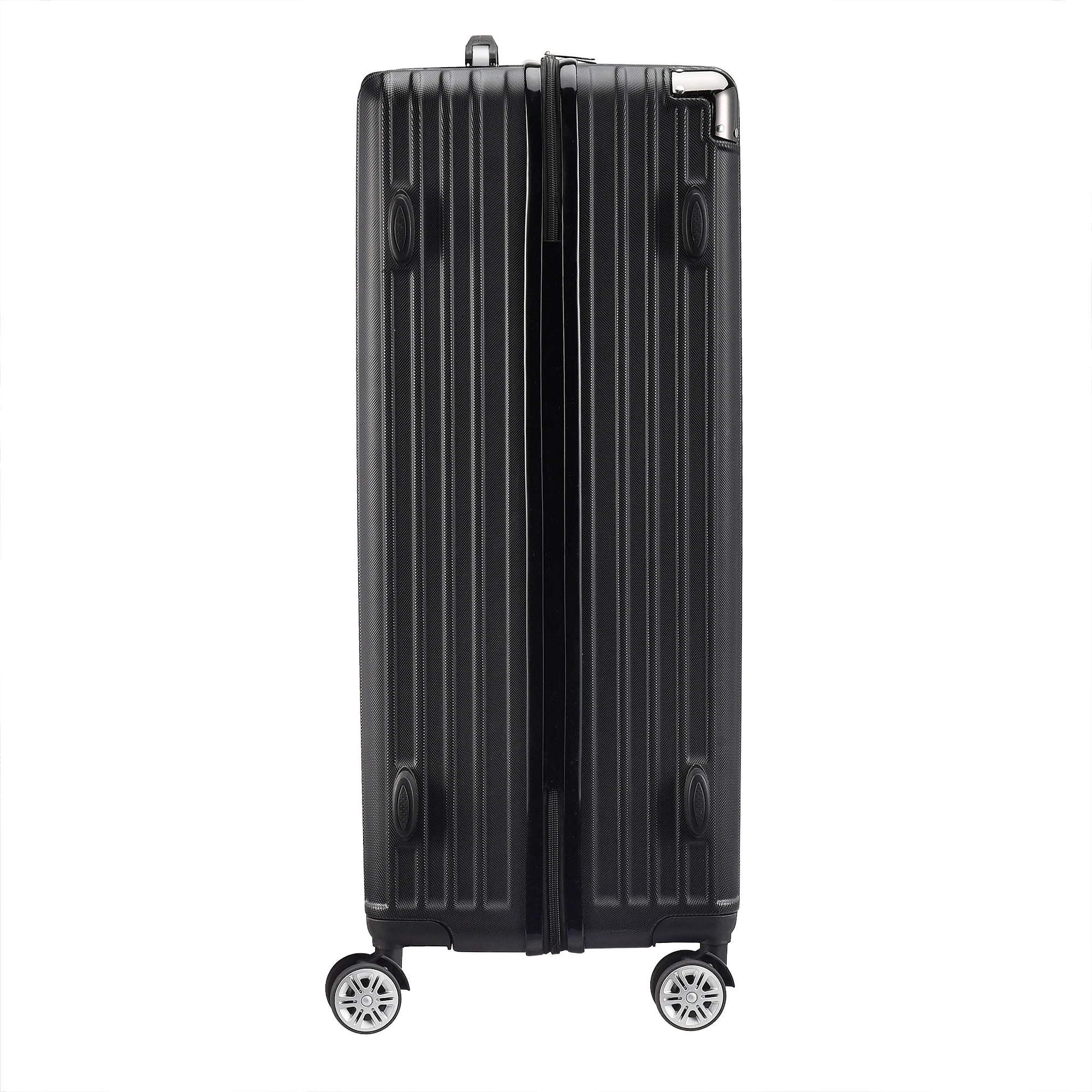 3-teiliges Gepäckset, ABS-Koffer mit TSA-Schloss und leisen Universal-Spinner-Rollen für Reisen, Schwarz – Detail 2