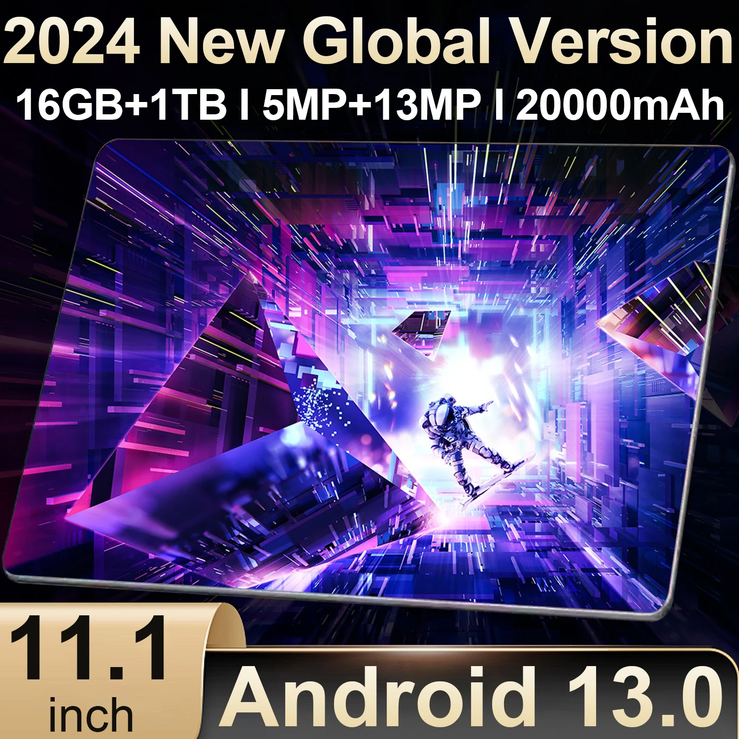 2024 Tablet Android 13.0 20000Mah Versione Globale 16Gb + 1Tb Nuova Rete Tablet Wifi Android 14 Core Da 11.1 Pollici