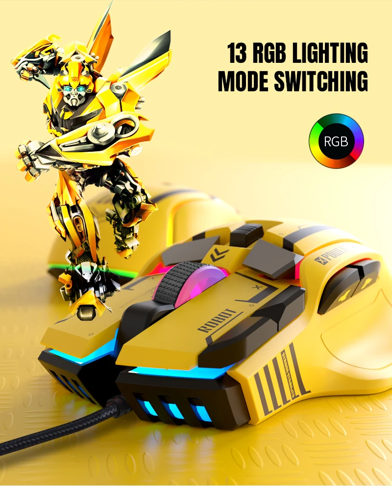 Mouse sem fio Gaming Mouse Wired Computer