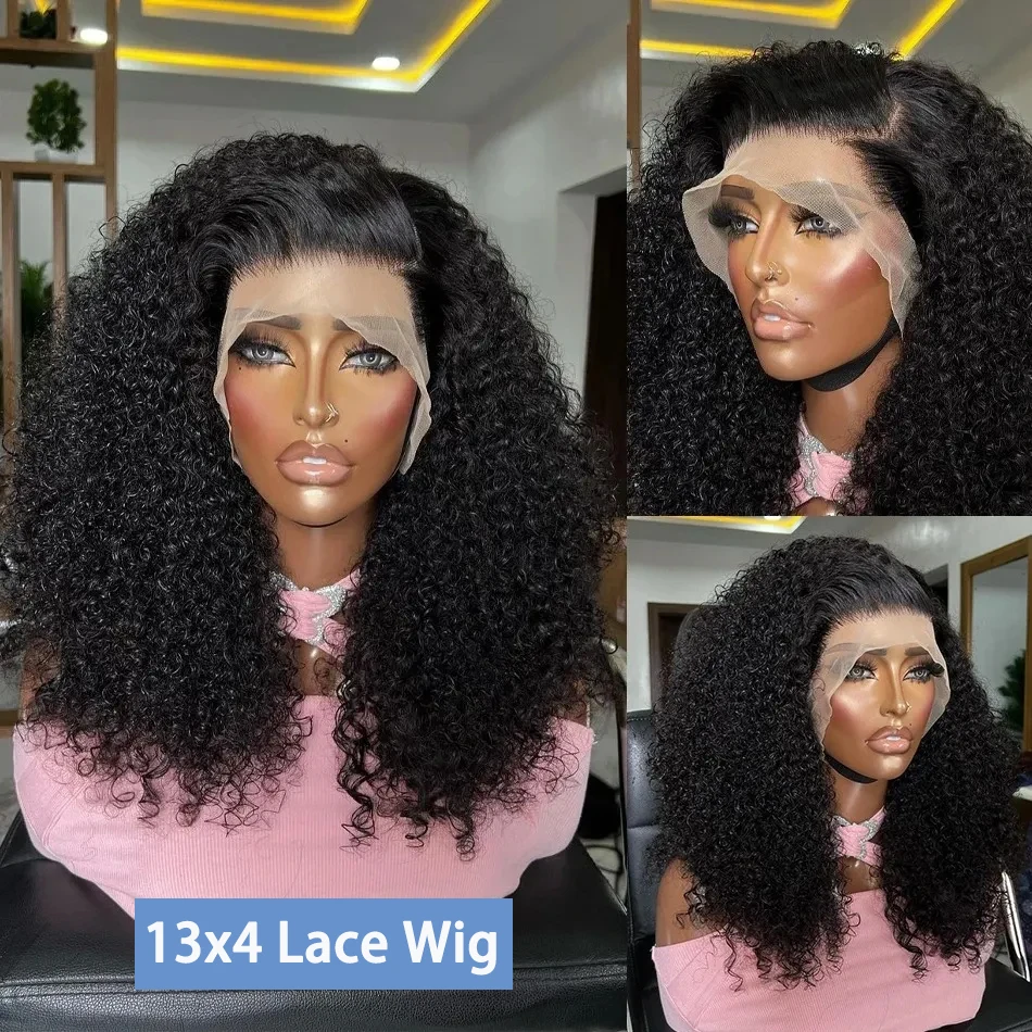 Human Hair Wigs Baby Hair Deep Wave Curly Bob 13x4 HD Lace Front 4x4 Closure for Black Women 180%