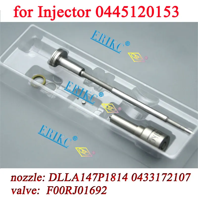 

ERIKC 0445120153 Fuel Injector Nozzle Tip DLLA147P1814 0433172107 Control Valve F00RJ01692 for KAMAZ 0 445 120 153 Rebuild Kit