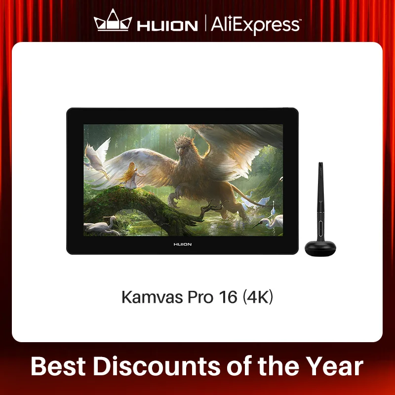 Huionペンディスプレイモニターkamvasプロ16 4 uhdスクリーンag