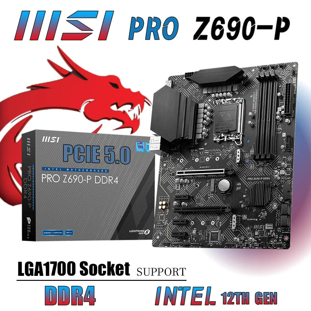 Msi pro Z690P ddr4 lga1700 placamãe z690 mainboard 128g 5000 (oc) apoio intel 12th gen atx rgb