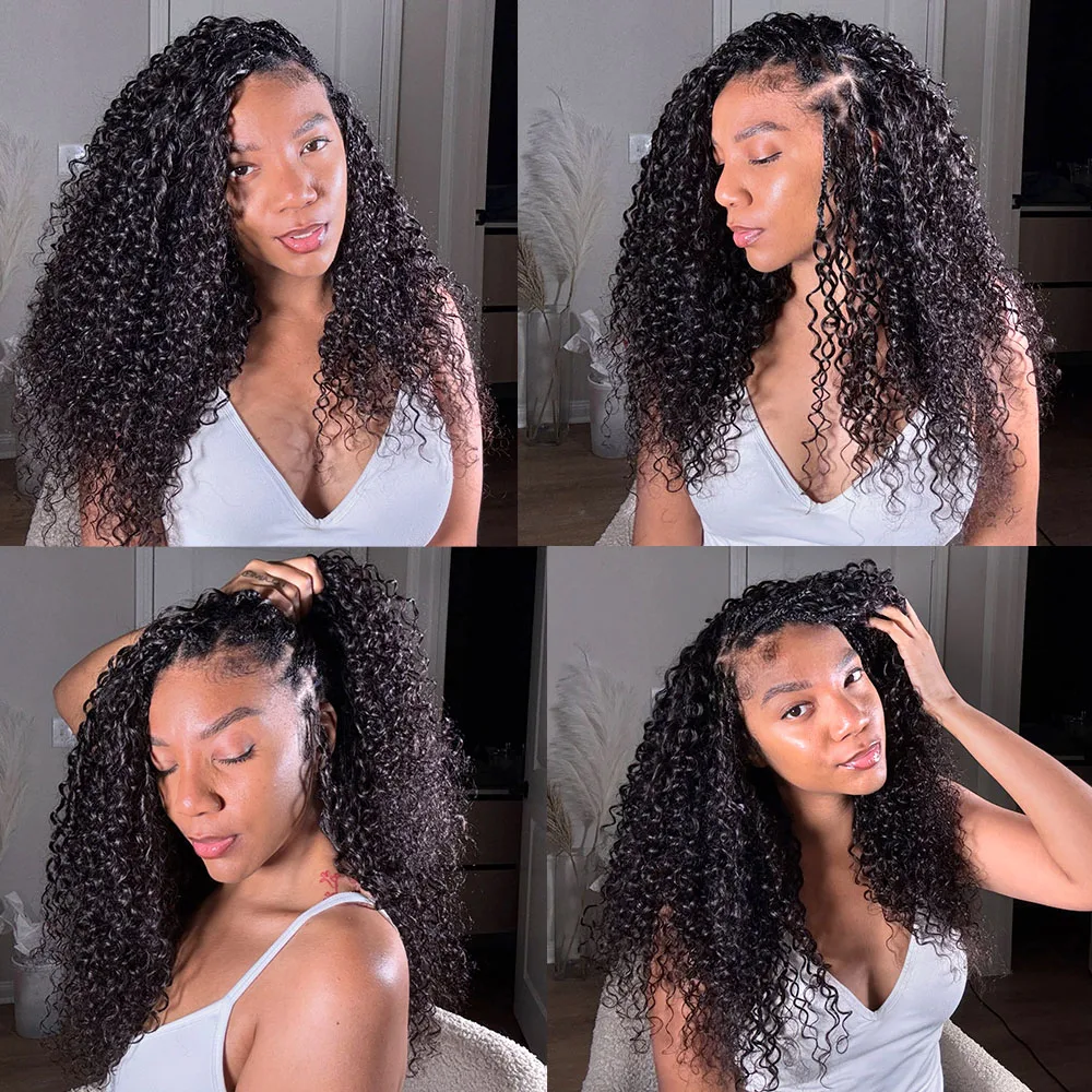Kinky Curly Pre-Separated Miracle Knots Crochet 100% Human Hair Extensions Boho Braids Feathered Human Crochet Hair For Braiding 4