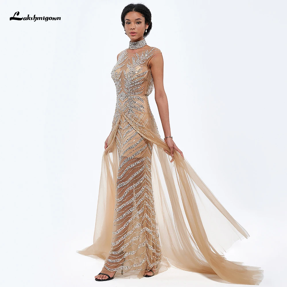 green emerald velvet dress Gorgeous Gold Long Glitter High Neck Mermaid Sleeveless Prom Dress