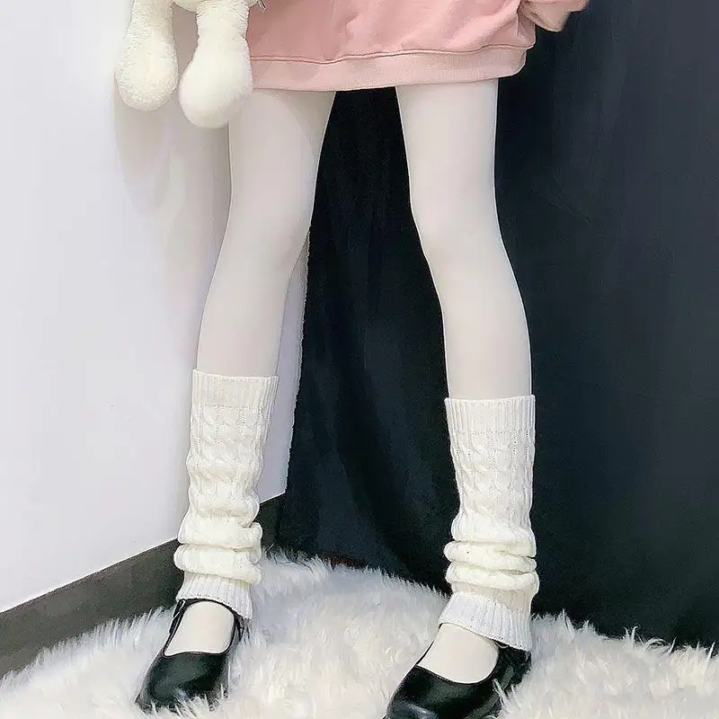 Pile pile socks female Korean version Japanese autumn and winter over the knee calf plus velvet medium tube socks