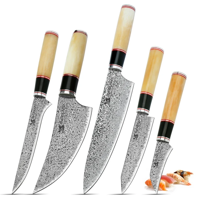 BIGSUNNY Forged Knife Set, Kitchen Knife Set with Octagonal Handle,  Multi-purpose for Chef Knife Set, Stainless Steel