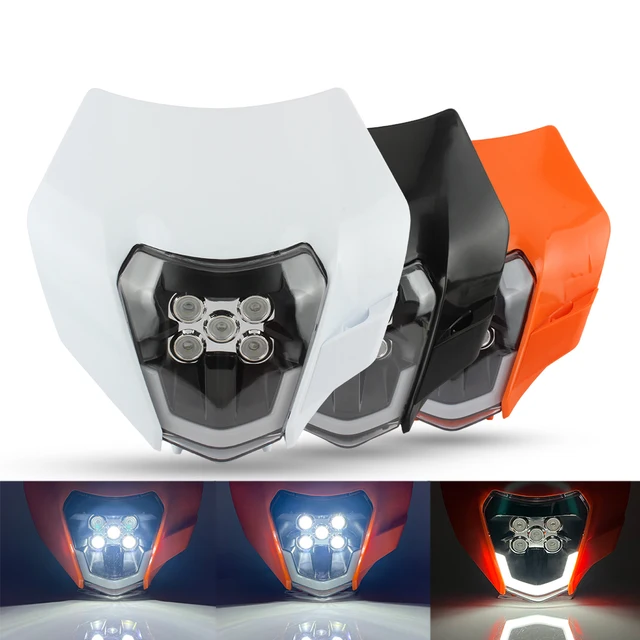 For KTM Motorcycle LED Headlight 2014-2016 XC SX XCW EXC 125-500 Accessories Enduro Motocross Headlamp Assembly Mask Fairing