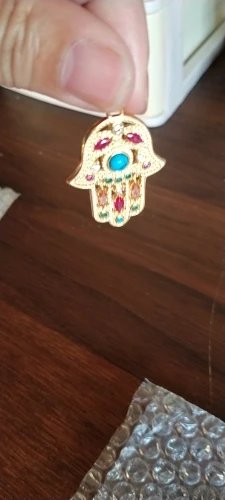 Hand of Fatima Golden Pendant 925 Sterling Silver photo review