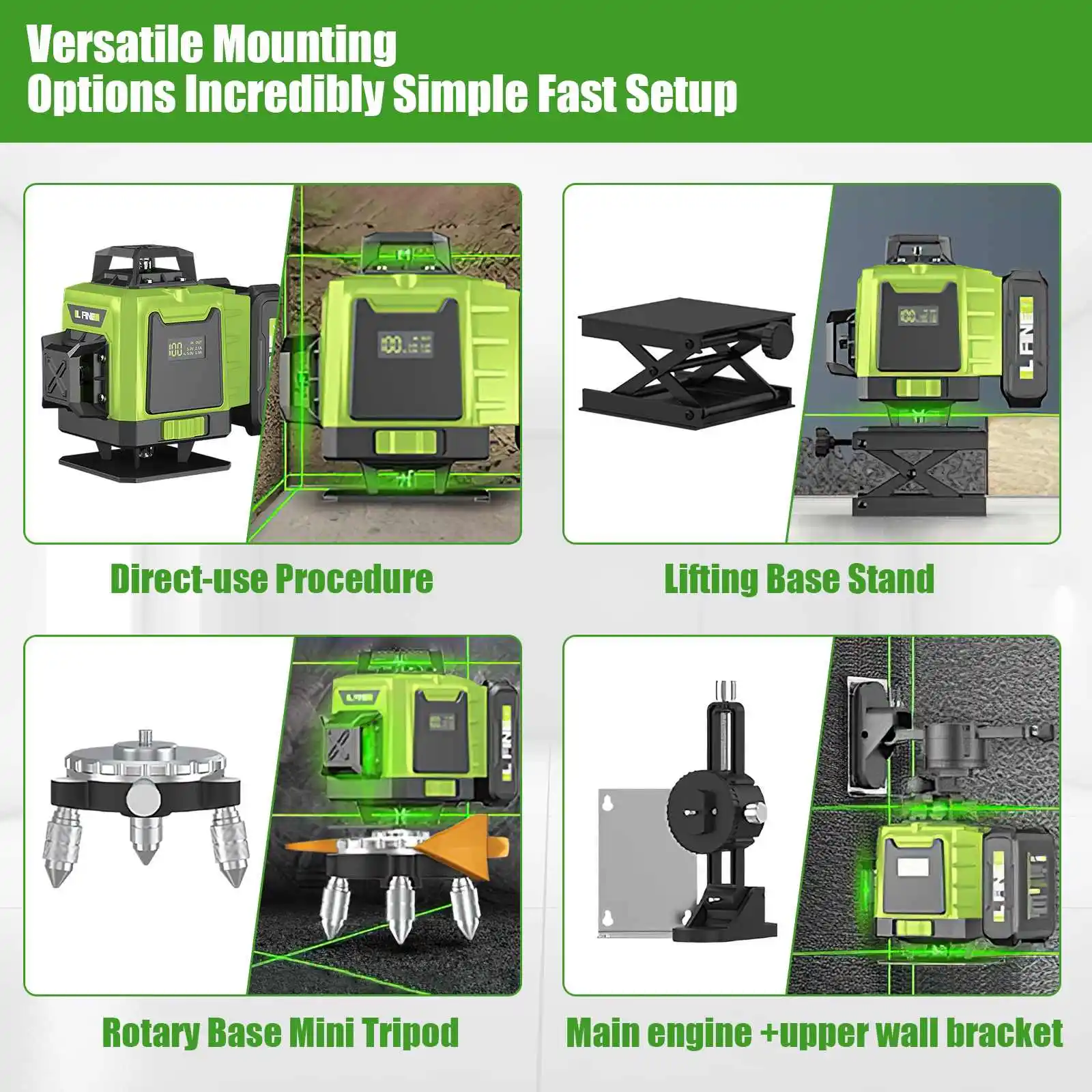 Zadný panel laserového nivelátora