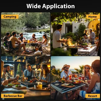 Camping Rotisserie Grill 176LBS Capacity 25W Motor Small BBQ Charcoal Roaster 51'' 2 in 1 Pig Lamb Cooking Tool 6