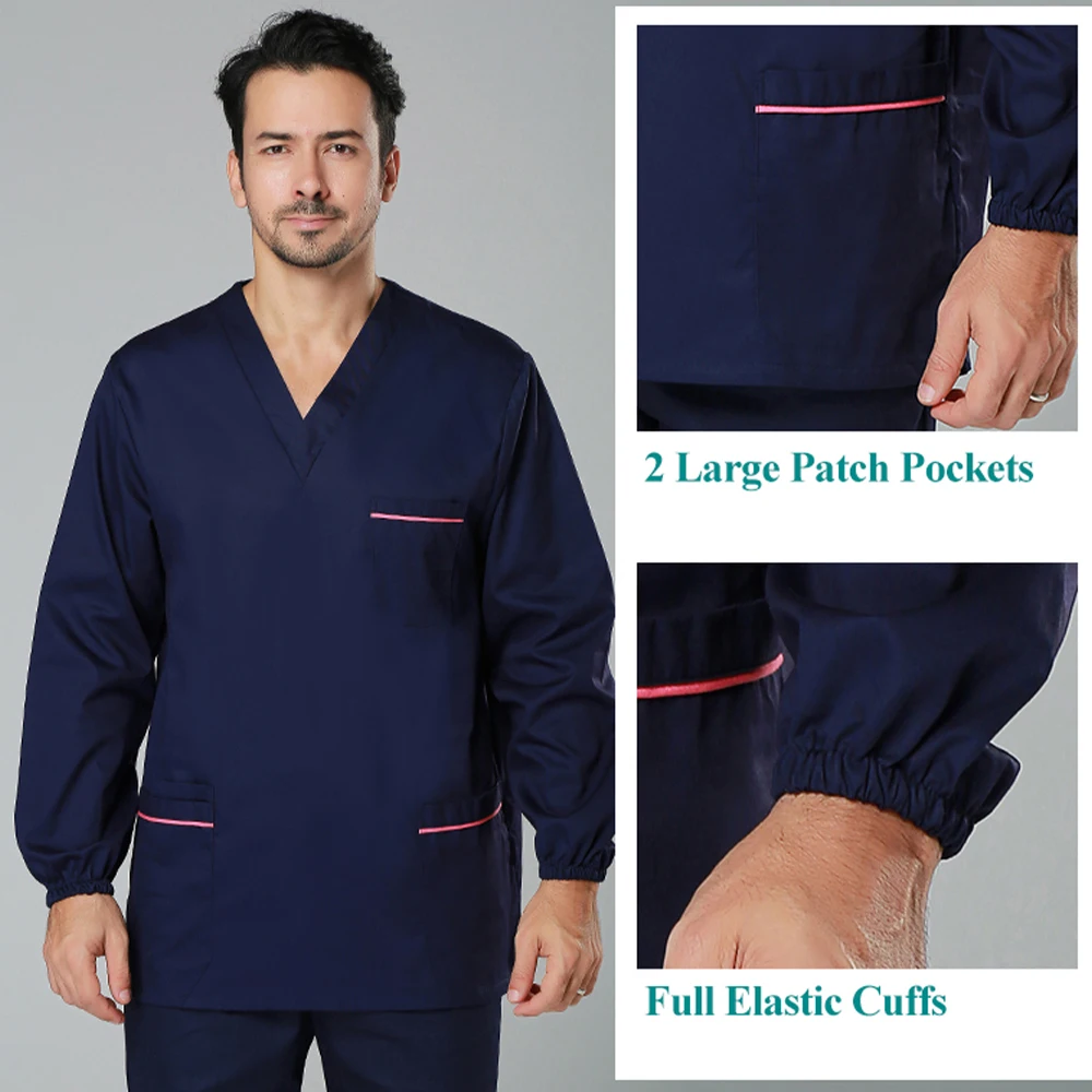 Durable Medical Scrubs Nurse Uniform Doctor Hospital Workwear Surgical Scrub Set Poplin Sanitary Clinical Aesthetic Suit 102